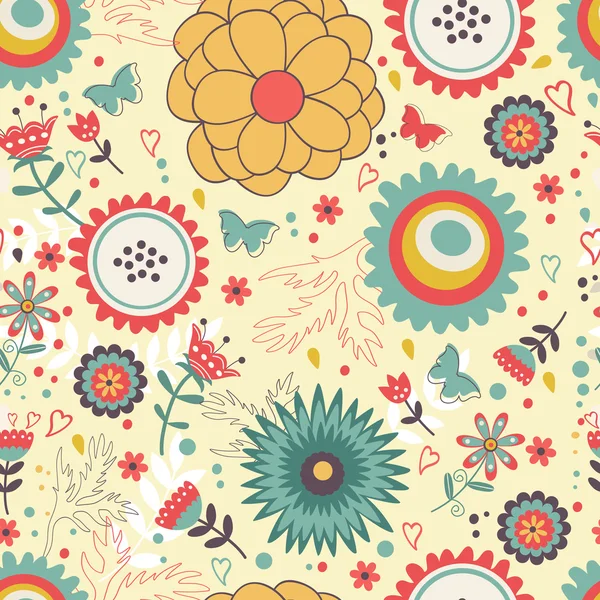 Motif floral sans couture — Image vectorielle