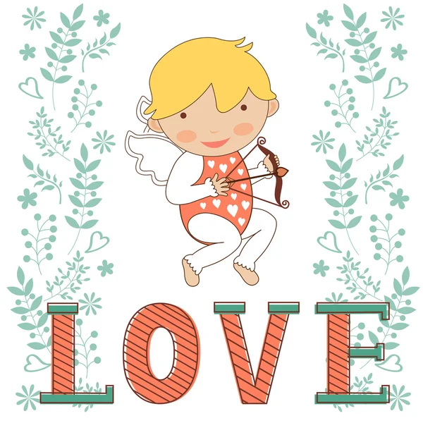 Valentines day card with little amour — Stock Vector