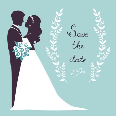 Siluet zarif Düğün çifti