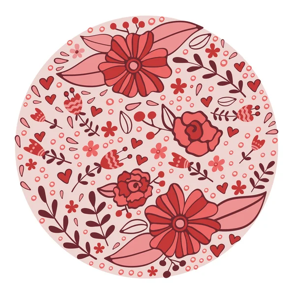 Carte florale romantique — Image vectorielle