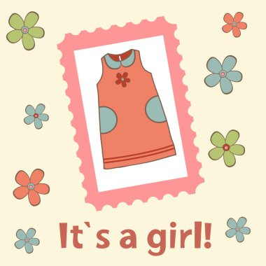 Bebek kız varış kartı.