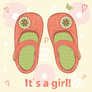 Bebek kız varış kartı.