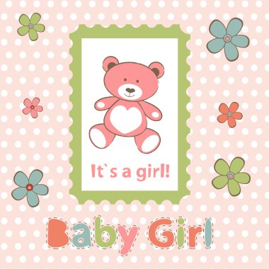 Bebek kız varış kartı.