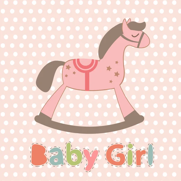 Baby girl annuncio di arrivo carta — Vettoriale Stock