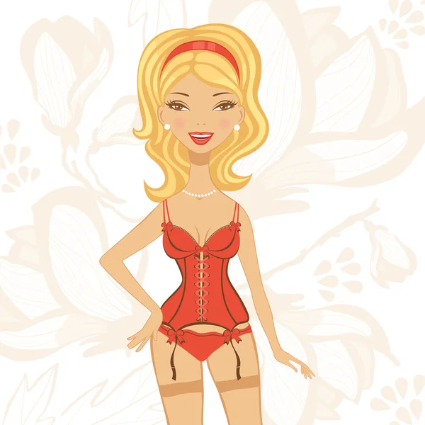 Beautiful woman in lingerie — Stock Vector