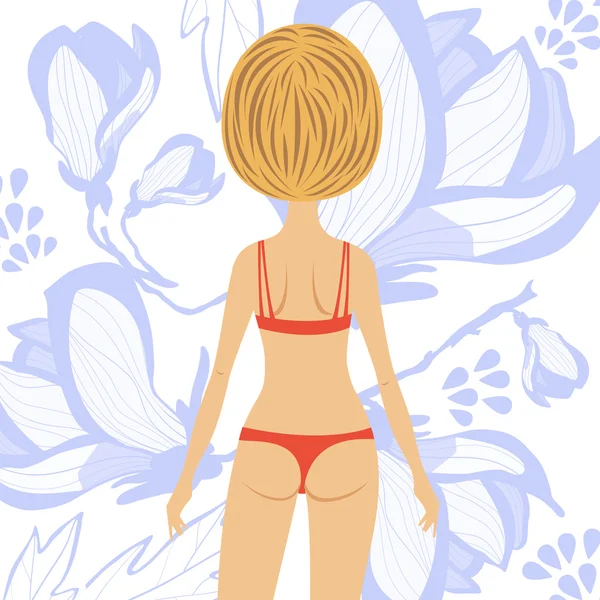 Mooie vrouw in lingerie — Stockvector