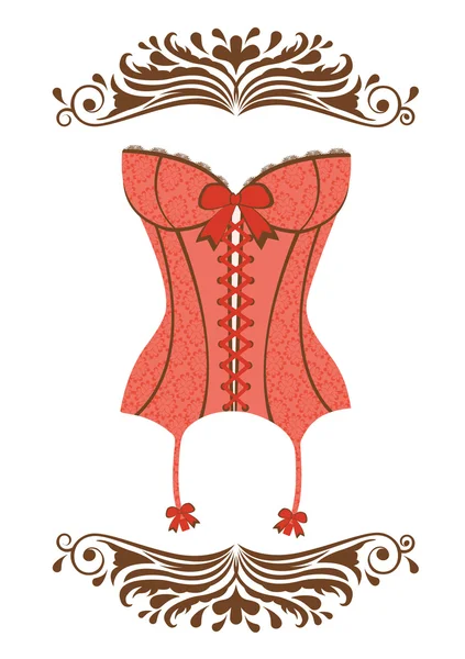 Sexy retro style corset — Stock Vector