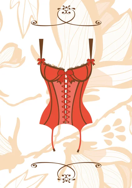 Sexy retro style corset — Stock Vector