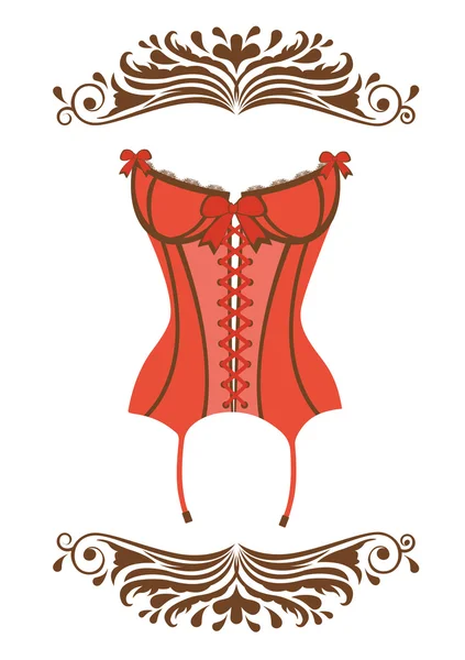 Sexy retro style corset — Stock Vector