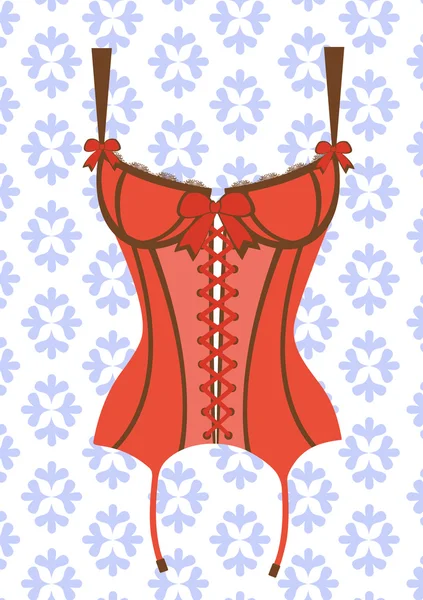 Sexy retro style corset — Stock Vector