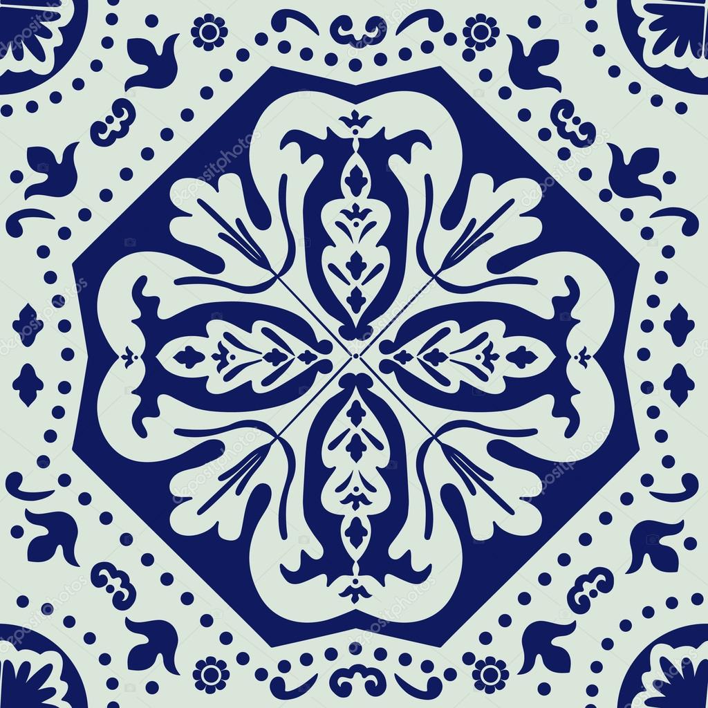 Ceramic tile ornament. Vector illustration