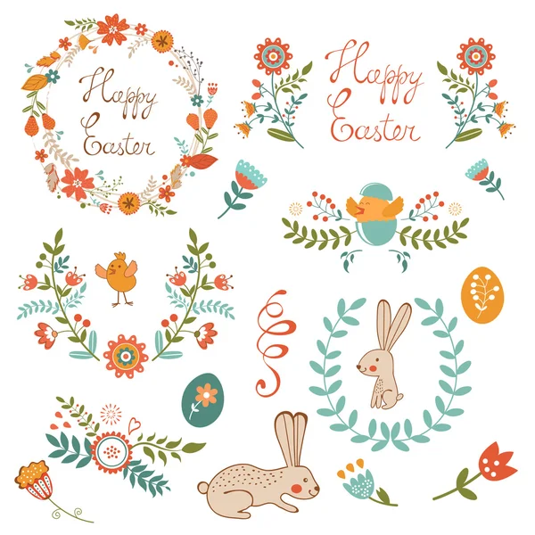 Collection colorée de Pâques — Image vectorielle