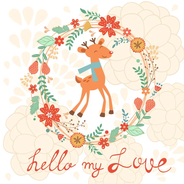 Hello my love card with oler — стоковый вектор