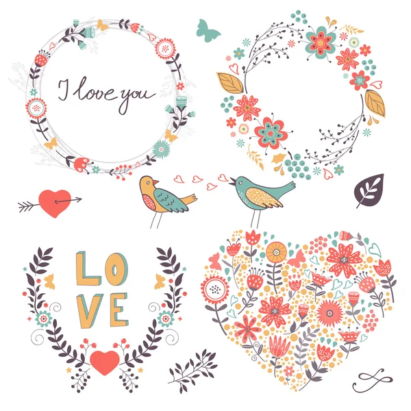 Romantic graphic elements Stock Illustration