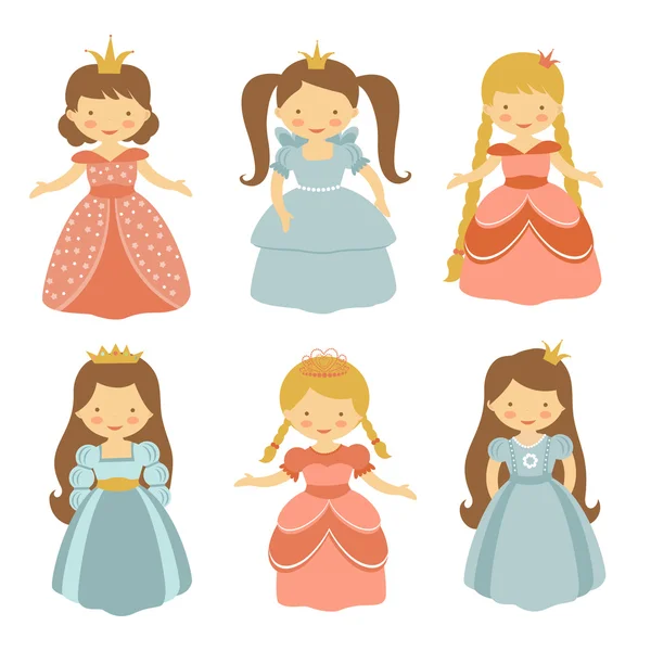 Mooie prinsessen set — Stockvector