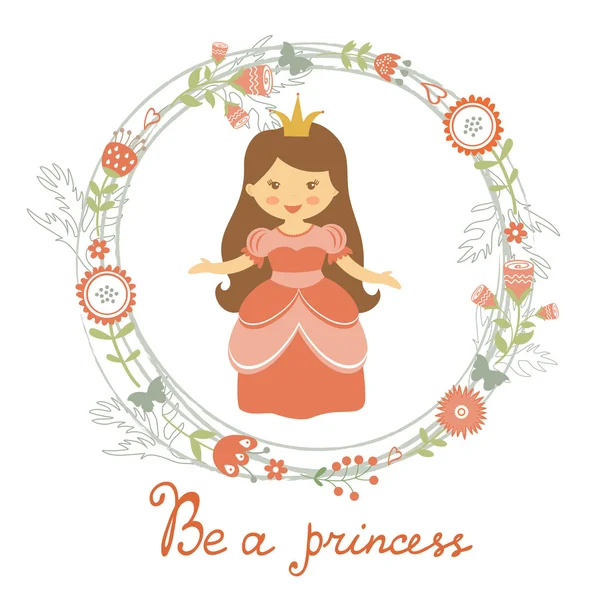 Ser una tarjeta de princesa — Vector de stock