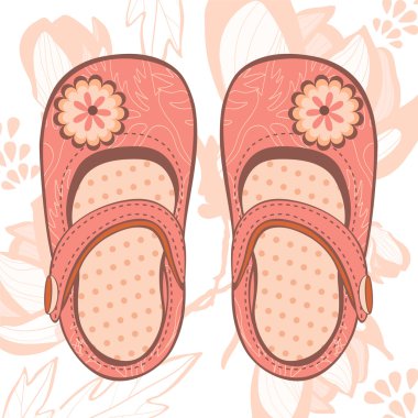 Güzel bebek ayakkabıları tasviri