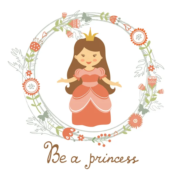 Ser una tarjeta de princesa — Vector de stock