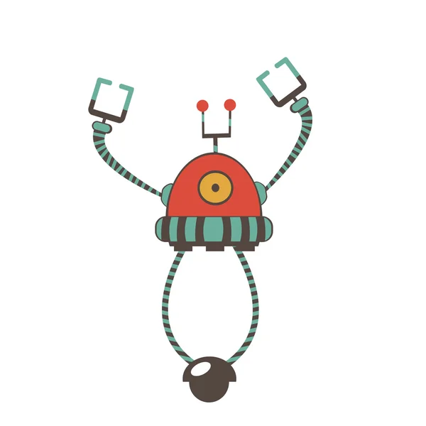 Personaje robot colorido — Vector de stock