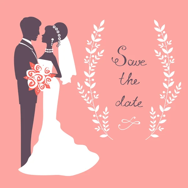 Pareja de boda elegante — Vector de stock