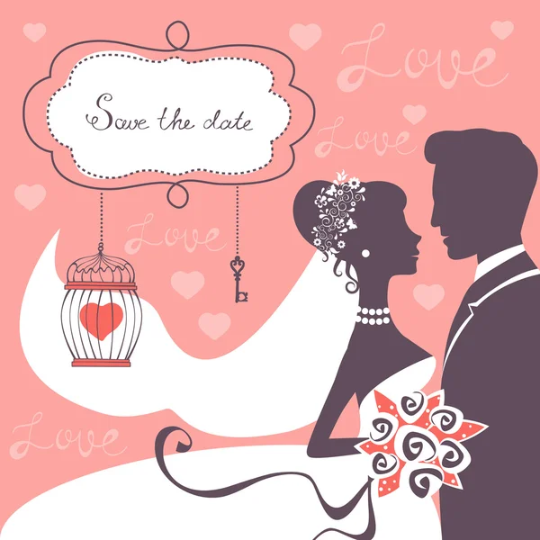 Pareja de boda elegante — Vector de stock