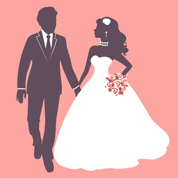 Elegant wedding couple — Stock Vector