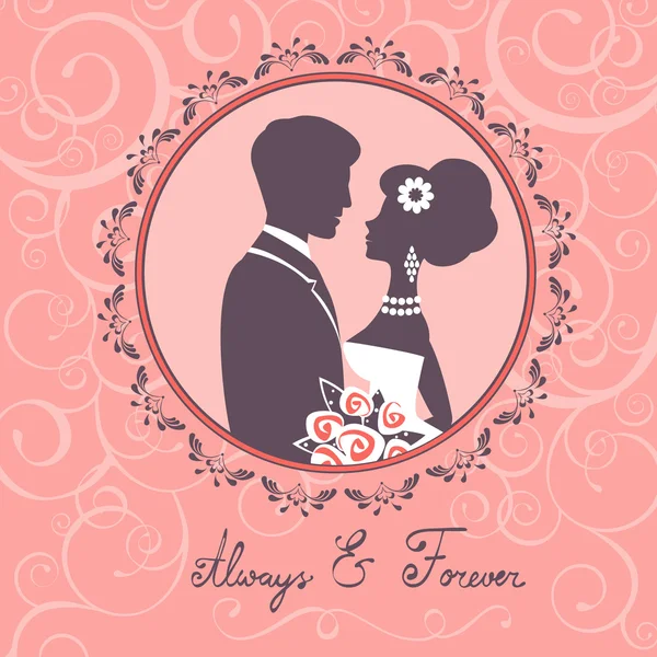 Elegantní svatební pár — Stockový vektor