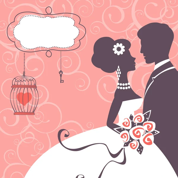 Elegant wedding couple — Stock Vector