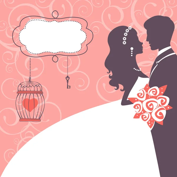 Pareja de boda elegante — Vector de stock