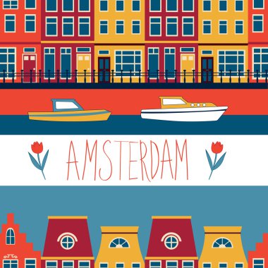 Renkli Amsterdam seamless modeli