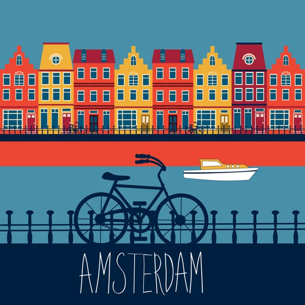 Carte Amsterdam — Image vectorielle