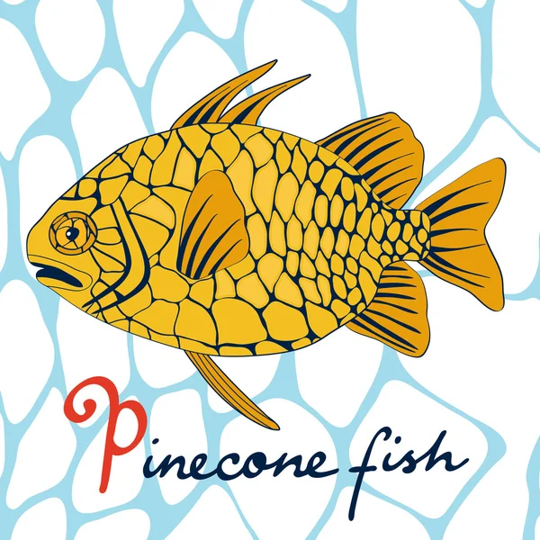 Pinecone 물고기 — 스톡 벡터