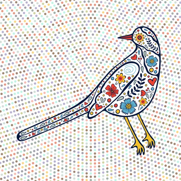 En illustration av vacker färgglad fågel — Stock vektor