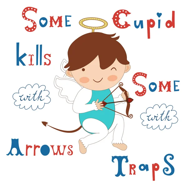 Algunos cupido mata con flechas algunos con trampas — Vector de stock