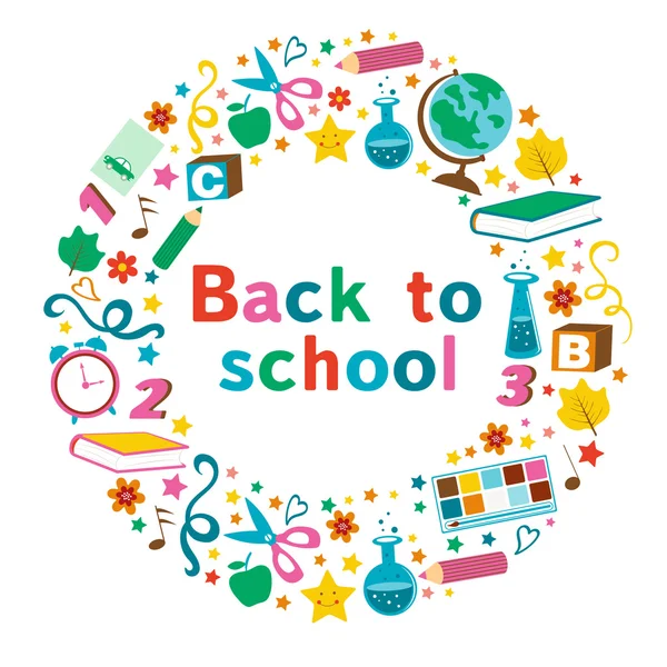 Back to school colorful composition — Stock Vector