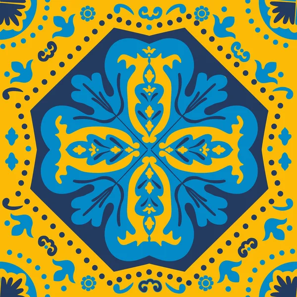 A colorful Portuguese azulejo tile — Stock Vector