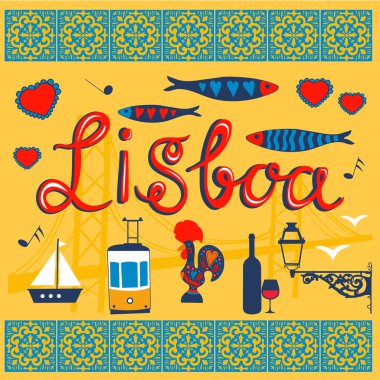 Lizbon tipik simgeler toplama ile ilgili
