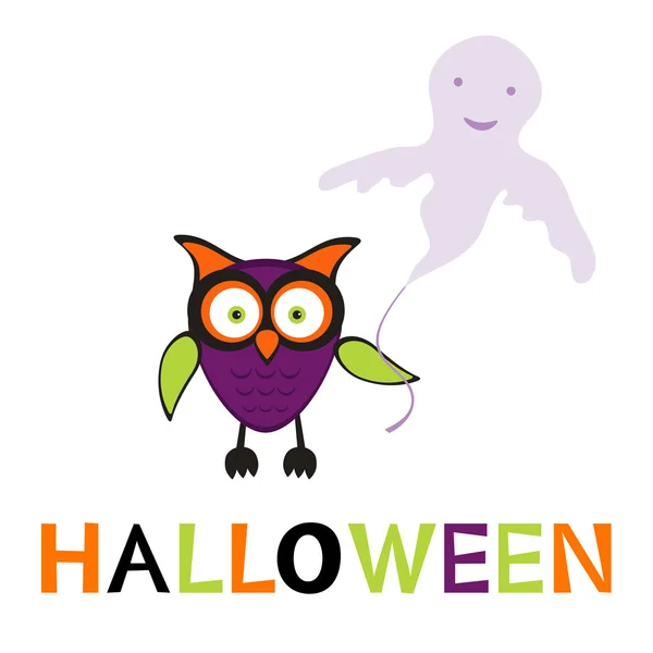 Une illustration de chouette d'Halloween mignon — Image vectorielle