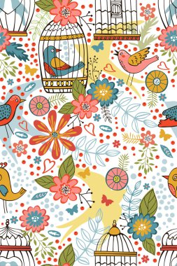 renkli çiçek açan çiçekler seamless modeli