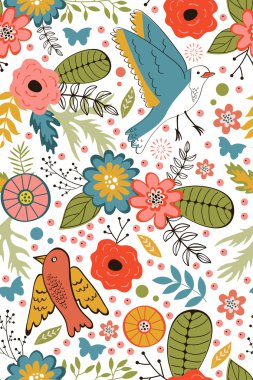 renkli çiçek açan çiçekler seamless modeli