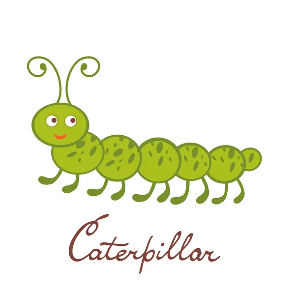 Şirin renkli caterpillar karakter çizimi — Stok Vektör