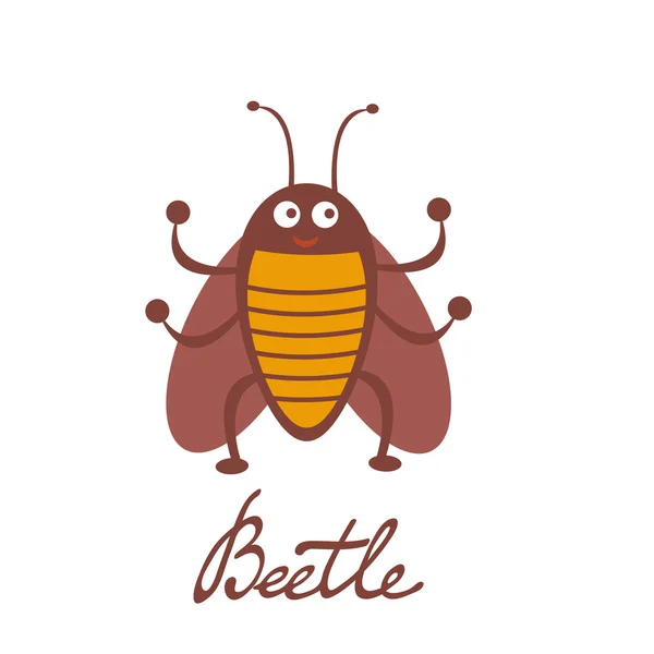 Carino colorato scarabeo personaggio illustrazione — Vettoriale Stock