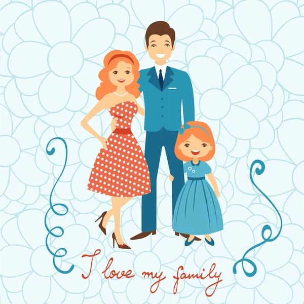 Illustration de famille heureuse — Image vectorielle