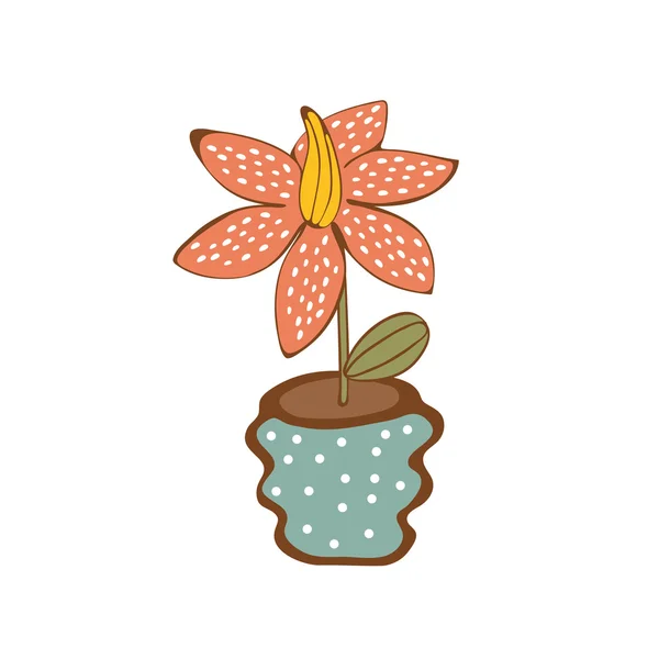 Schöne Zimmerpflanze in der Vase — Stockvektor