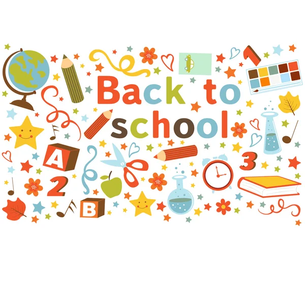 Back to school colorful composition — Stock Vector