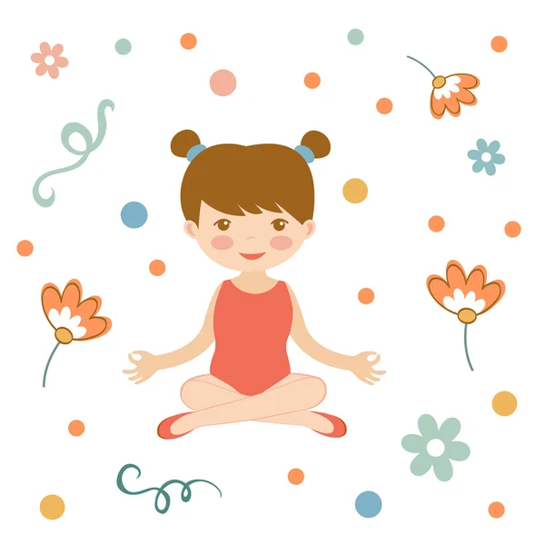 Linda chica de yoga — Vector de stock