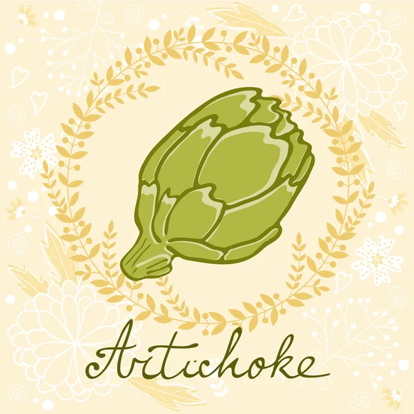 A colorful illustration of fresh artichoke — Stock Vector