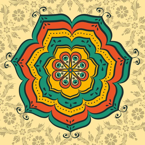 Vackra orientaliska mandala — Stock vektor