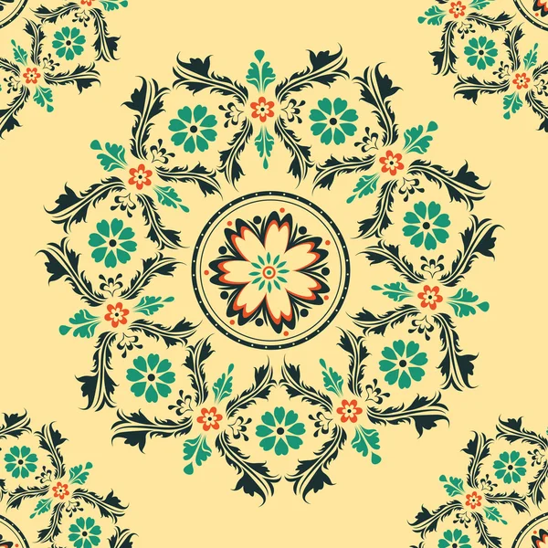 Floral ronde ornament — Stockvector