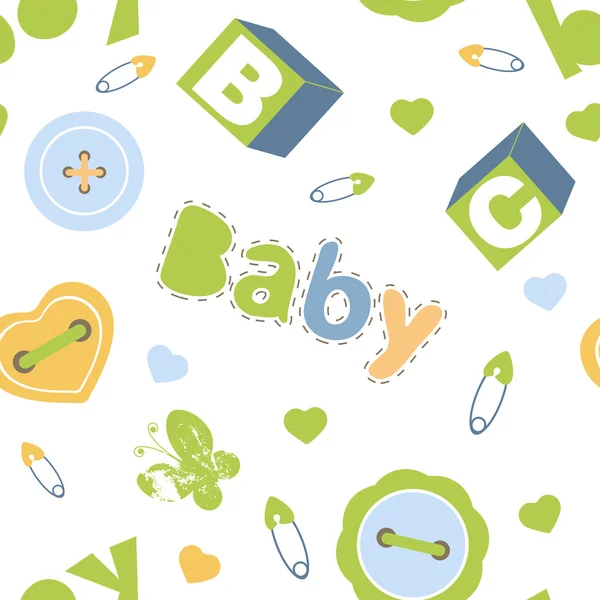 Modèle sans couture bébé garçon coloré — Image vectorielle